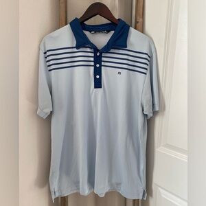 Travis Mathew - Sky Blue Polo with Navy Accents -Size XL